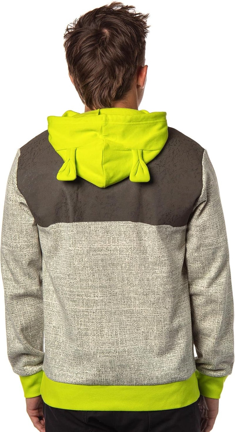 Bio World Shrek Costume Pullover Hoodie Sweatshirt With 3D Trumpet Ears On Hood - Image 2